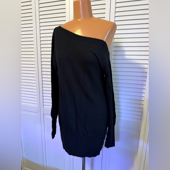 RAMY BROOK Kourtney Off-The-Shoulder Sweater Dress in Black - Picture 16 of 16
